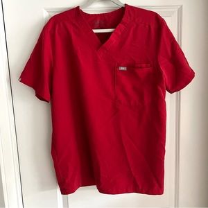 Figs Leon Scrub Top - Red